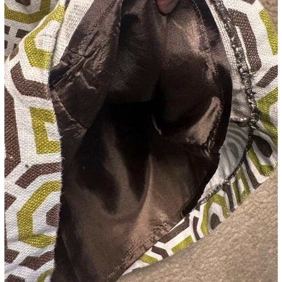 Richard Malcolm Sz 6 100% Linen Green Brown Mod Canvas Sheath Pockets Retro Zip - Picture 10 of 16